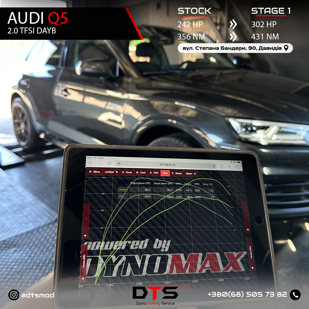 Чіп тюнінг Audi Q5 DAYB Stage1